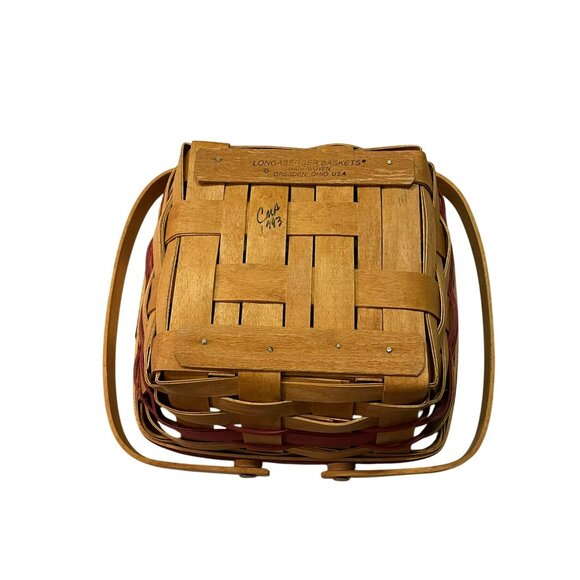 Vintage 1993 Christmas Collection Longaberger Bayberry Basket Plaid Fabric Plast - Picture 8 of 16